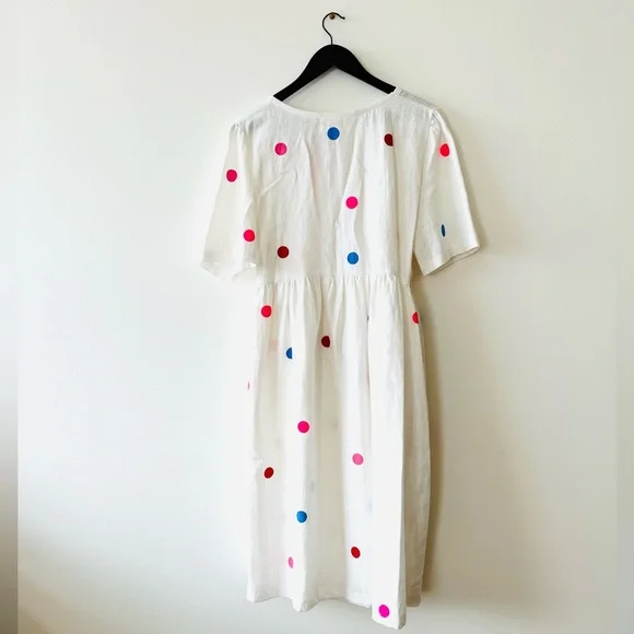 Linen wrap dress dots - Picture 2 of 4